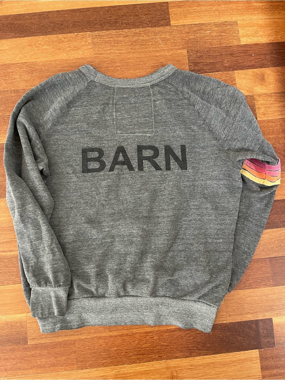 Aviator Nation x SoulCycle Gray Crewneck with Multicolor Surf Logo - Picture 3 of 3